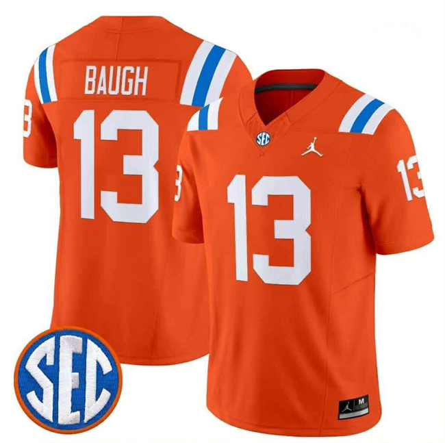 Men's Florida Gators #13 Jadan Baugh Orange '1960s Throwback' F.U.S.E. Vapor Limited Stitched Football Jersey